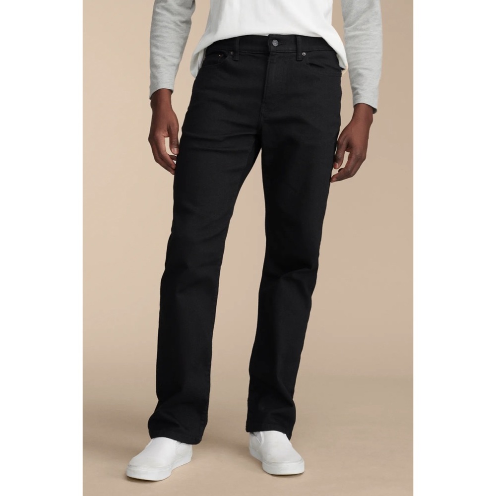 Lucky Brand Men’s Denim Stretch Mid Rise Straight Leg Jean in Black